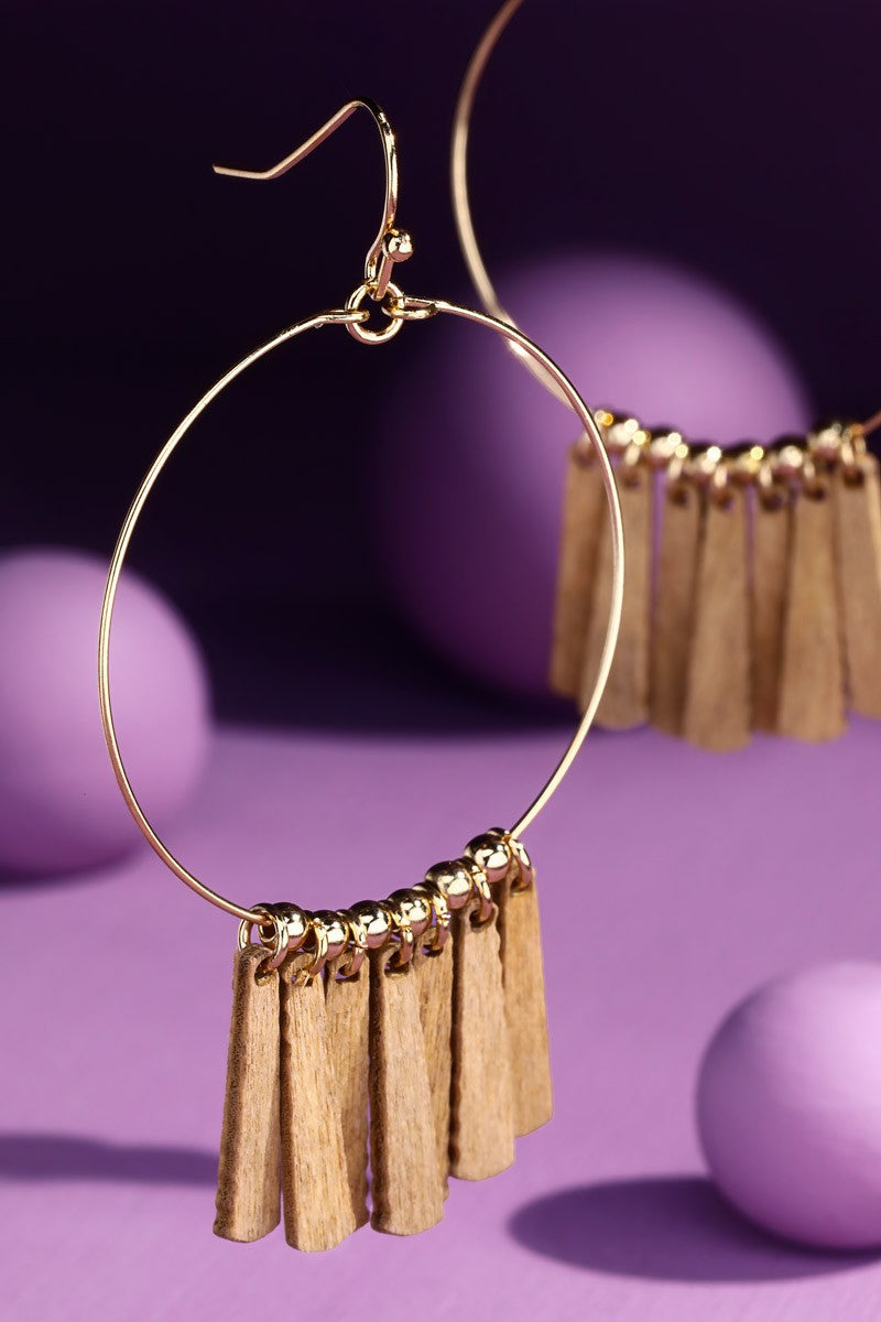 Wooden Hoop Earring