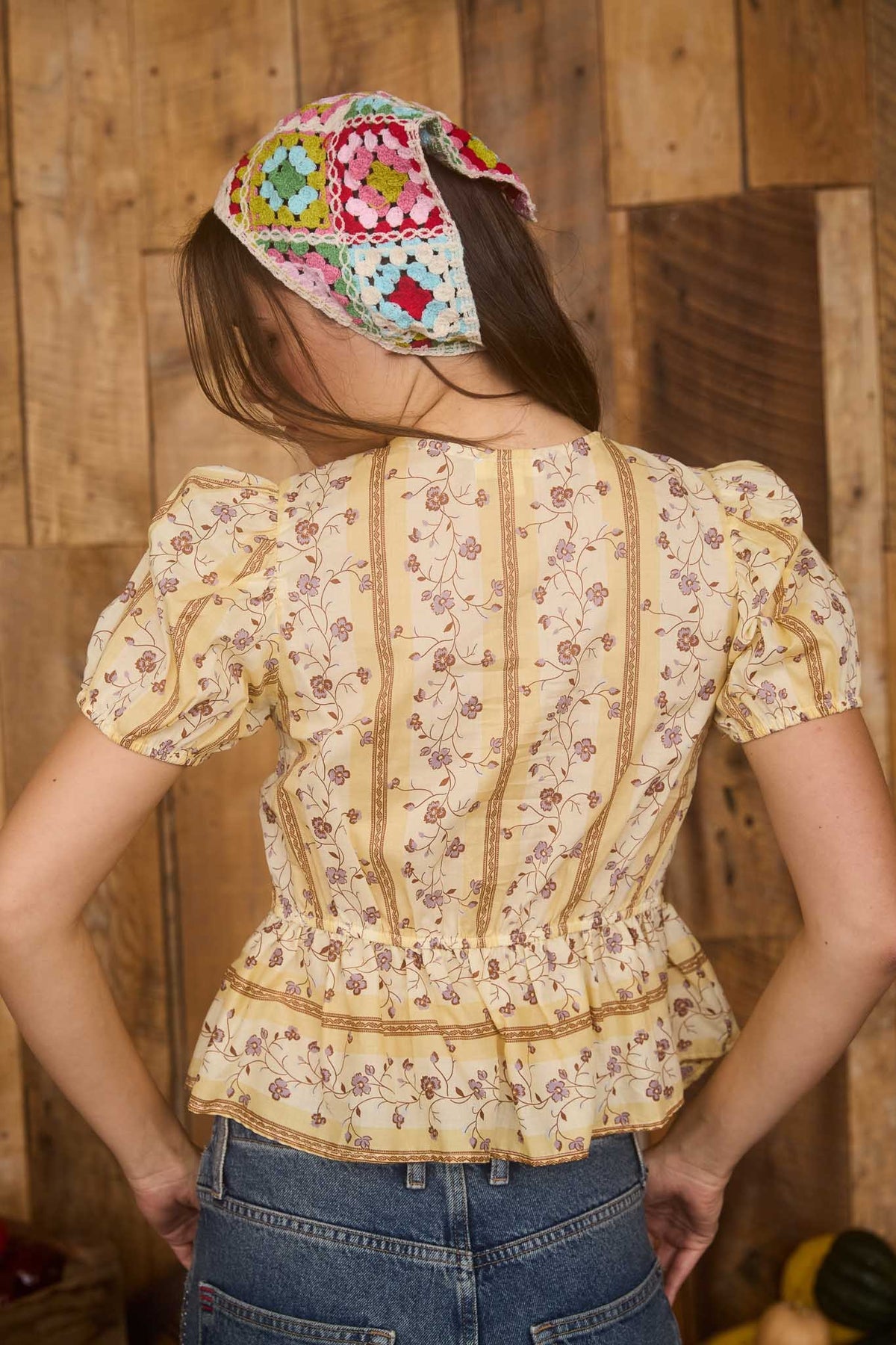 Yellow Tie-Front Blouse