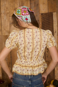 Yellow Tie-Front Blouse