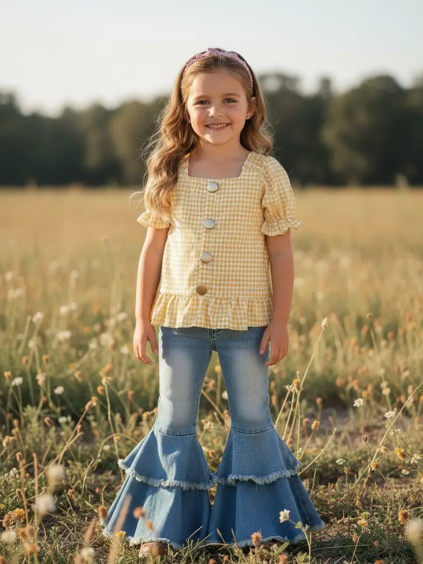 Yellow Gingham Top
