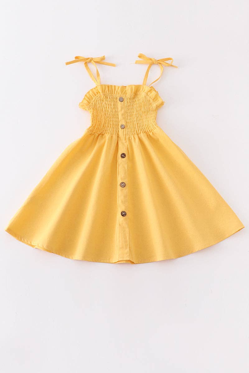 Mustard Button Dress