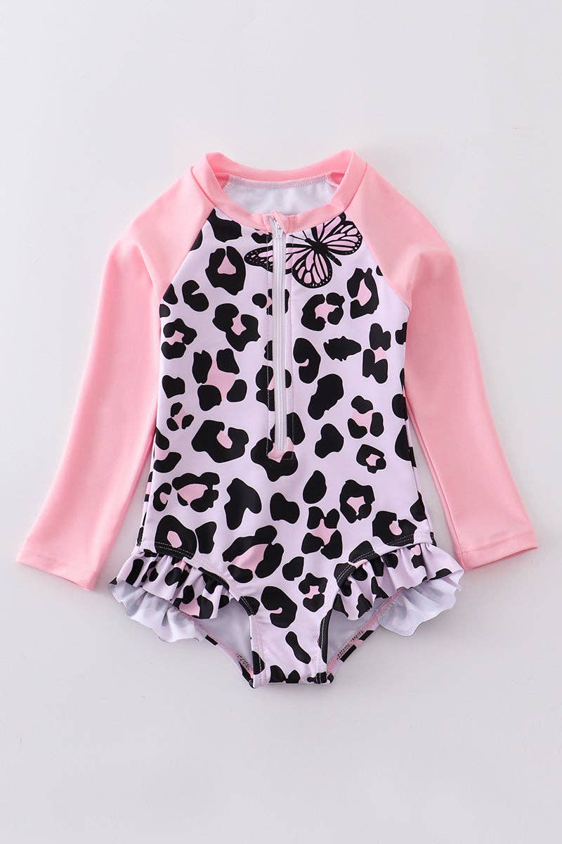 Pink Leopard Butterfly Swimsuit
