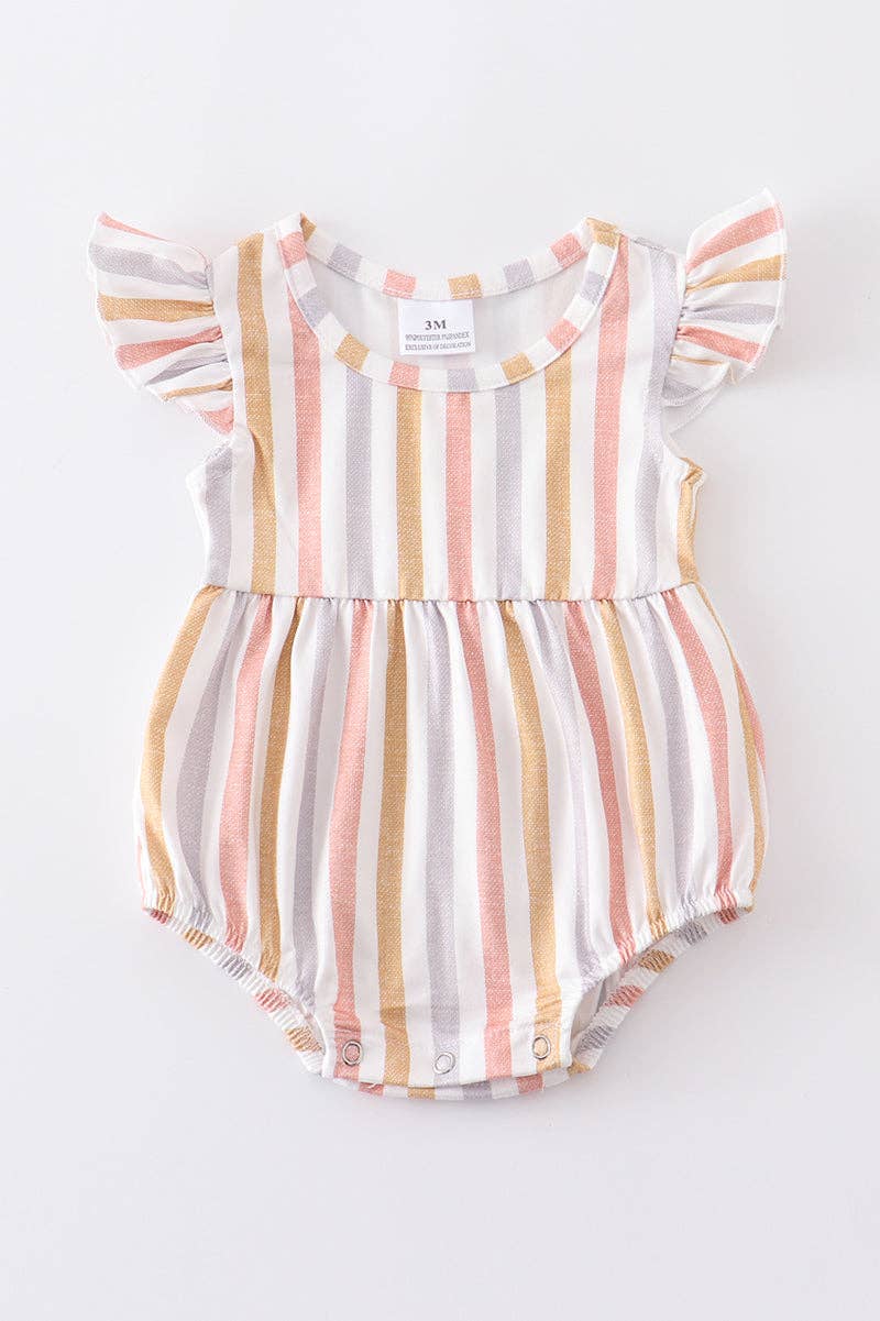 Stripe Ruffle Baby Romper
