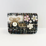Floral & Bow Tweed Purse