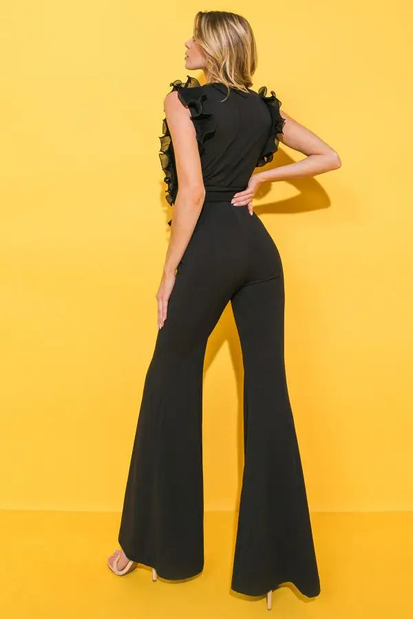 Black Ruffle Jumpsuit