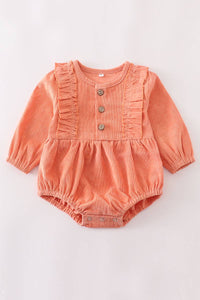 Coral Corduroy Bubble Romper