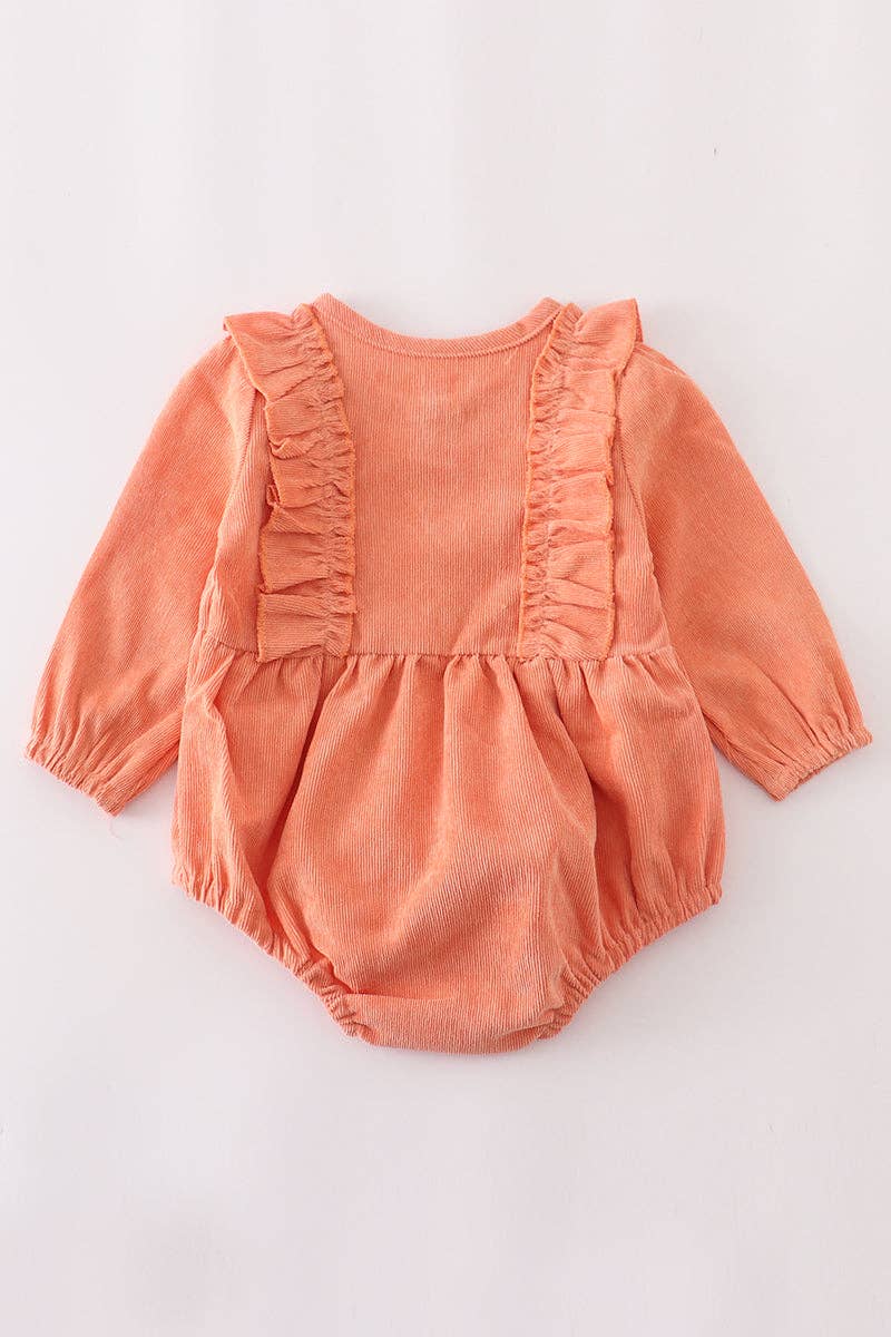 Coral Corduroy Bubble Romper