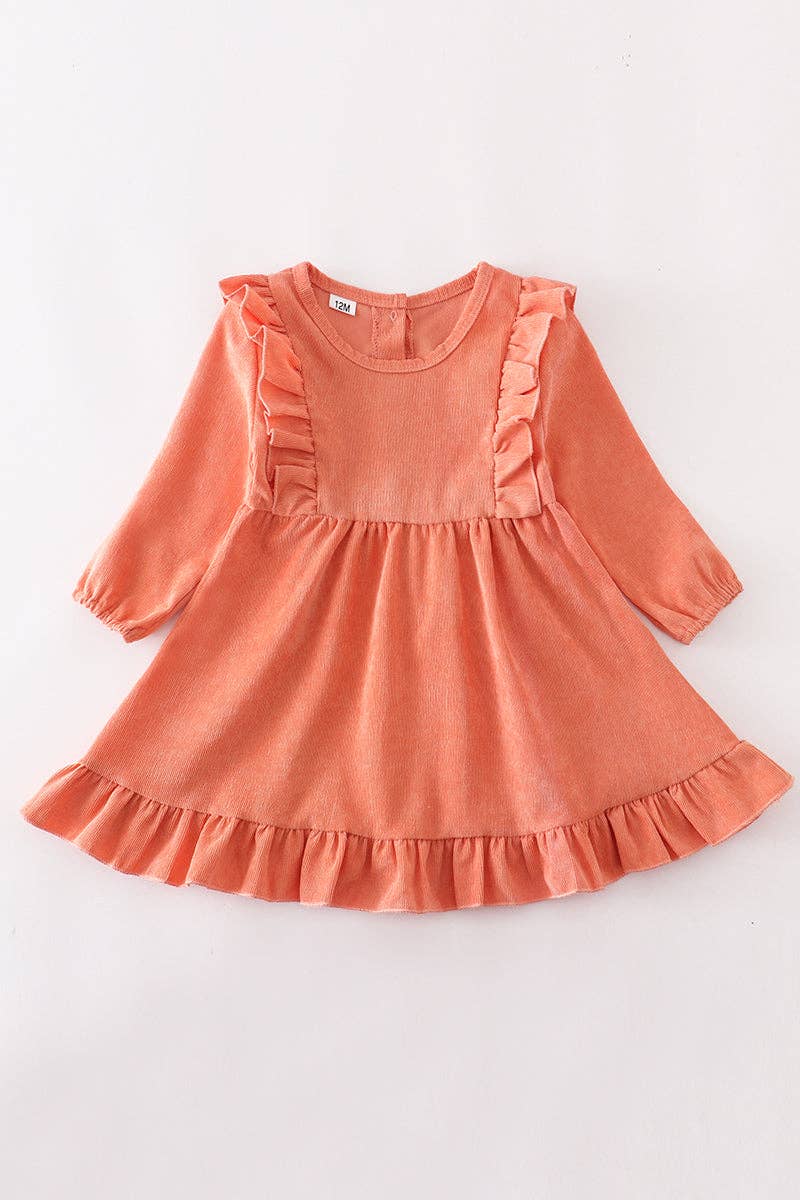 Coral Corduroy Dress