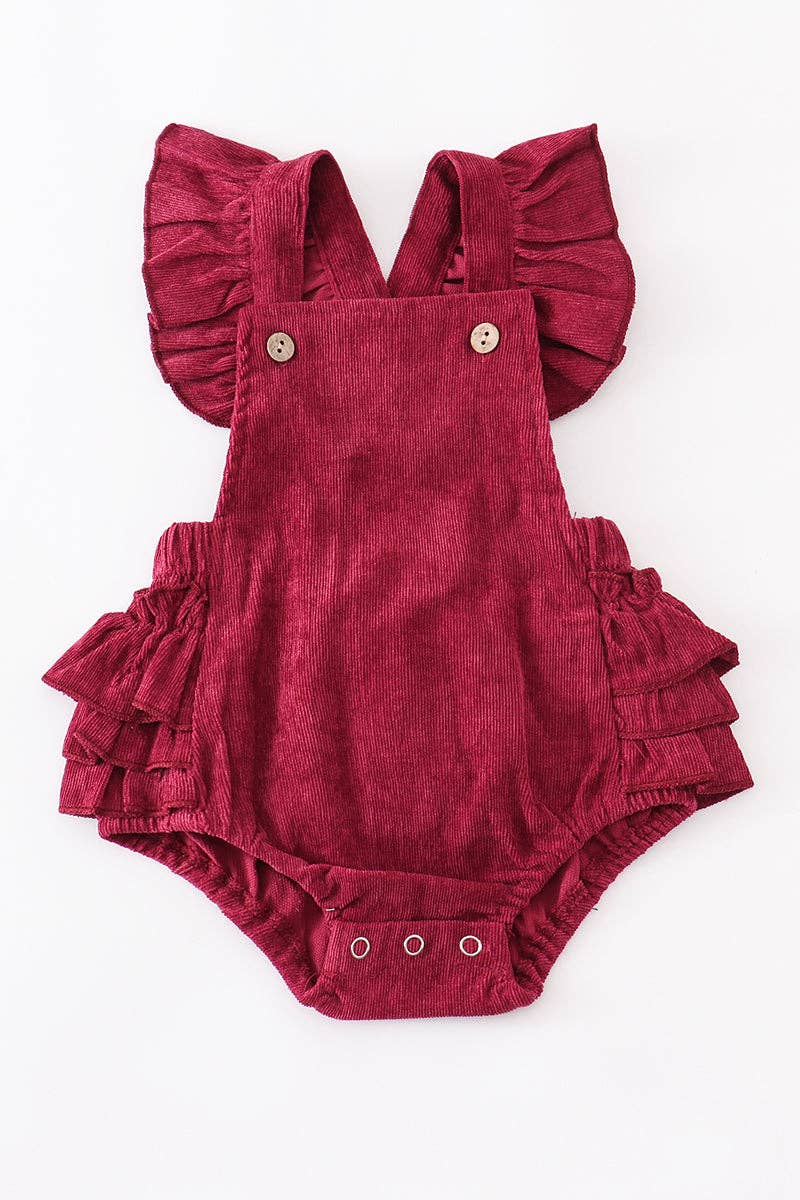 Corduroy Ruffle Baby Romper