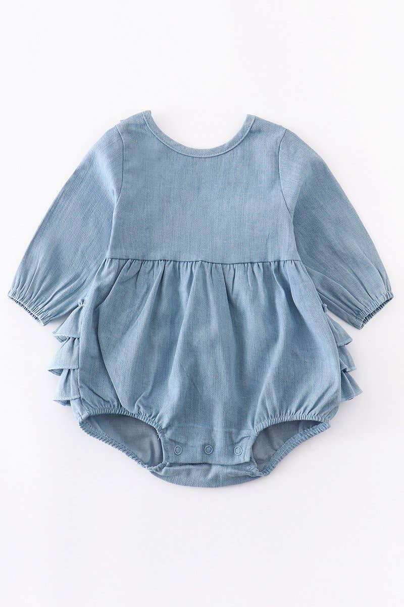 Denim Ruffle Romper