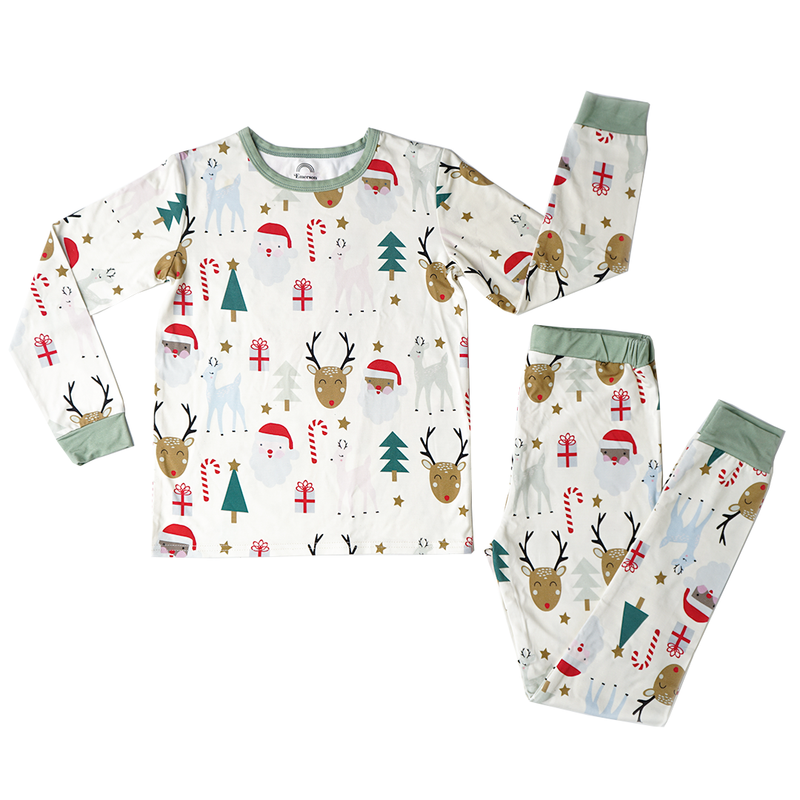 Santa & Friends Two Piece Bamboo Pajama Set