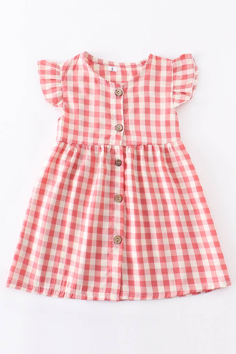 Red Plaid Button Down Dress