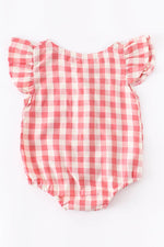 Red Plaid Baby Bubble Romper