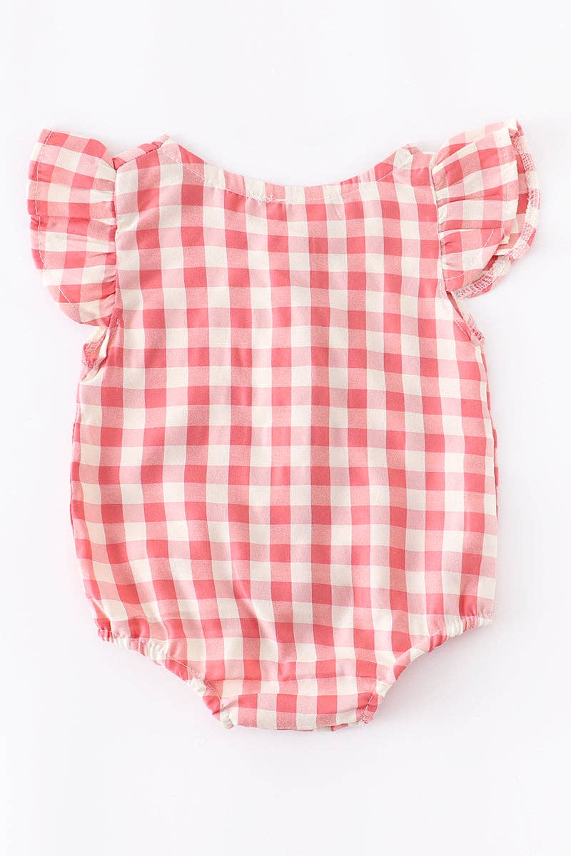 Red Plaid Baby Bubble Romper