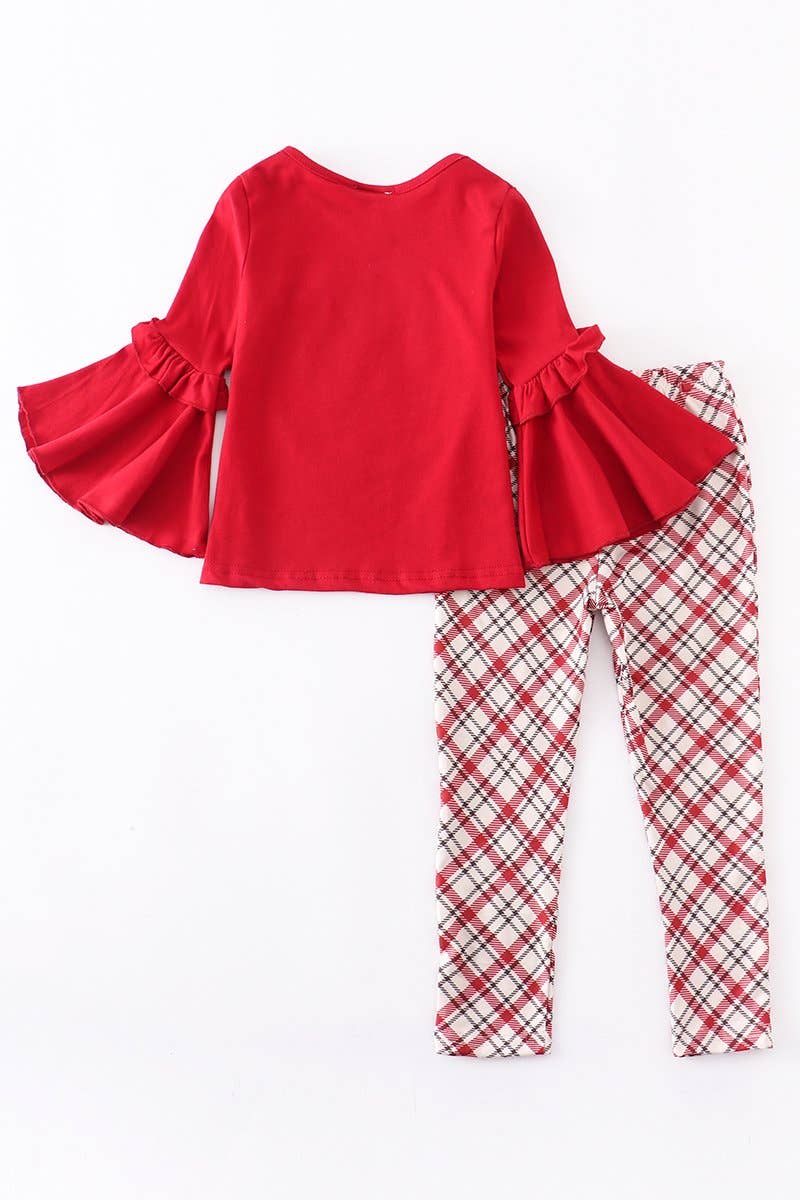 Red Reindeer Bell Sleeve Pant Set