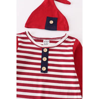 Striped Romper with Hat Set