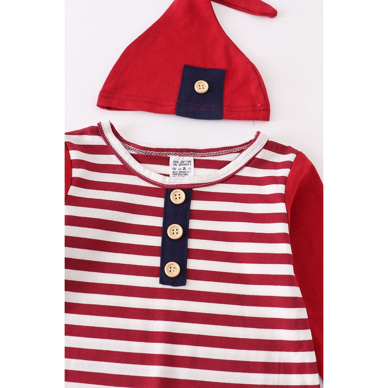 Striped Romper with Hat Set