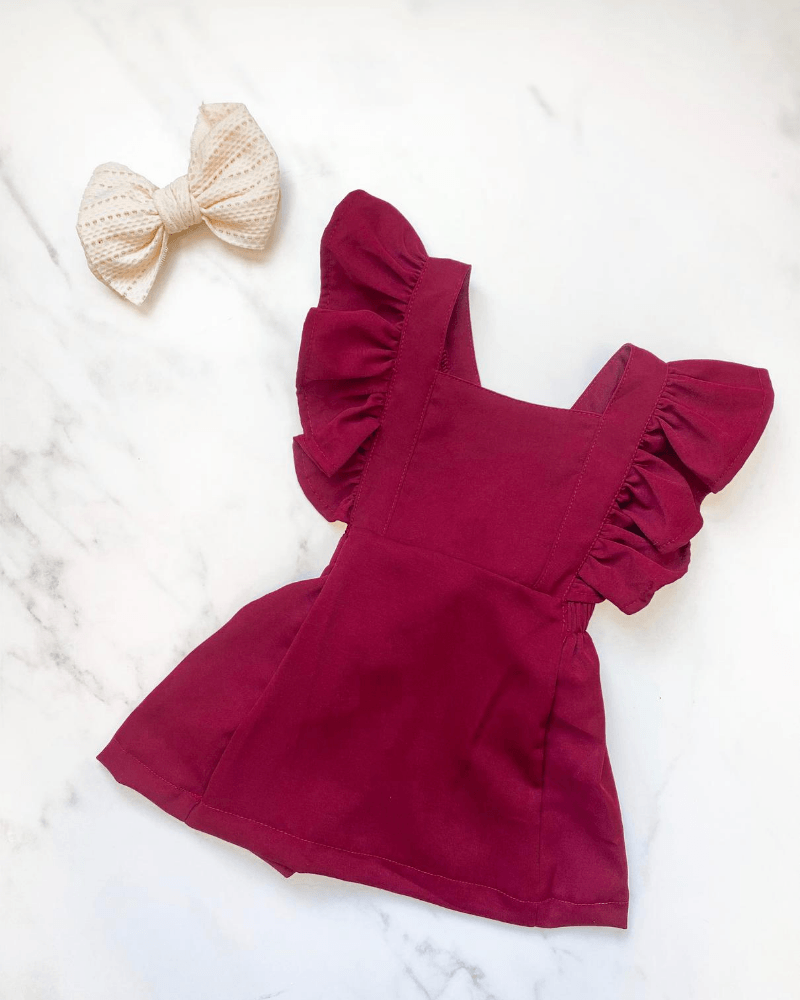 Ruffle Sleeve Suspender Dress
