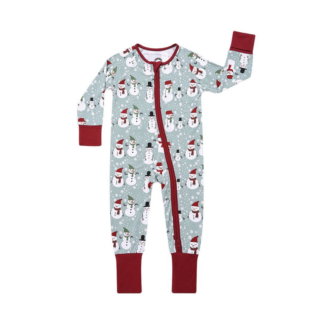 Snowman Bamboo Holiday Pajama Romper