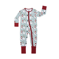 Snowman Bamboo Holiday Pajama Romper