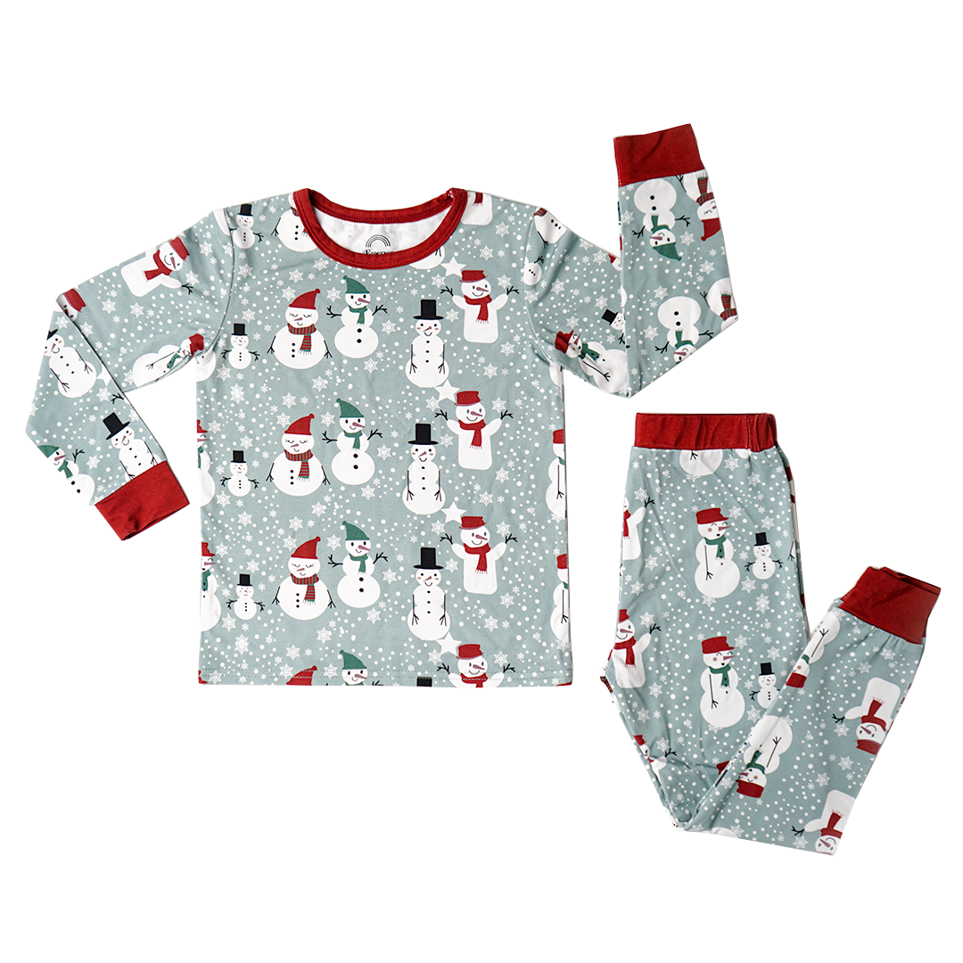 Snowman Bamboo Holiday Two Piece Pajama Set