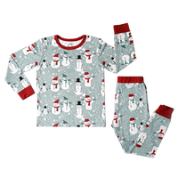 Snowman Bamboo Holiday Two Piece Pajama Set