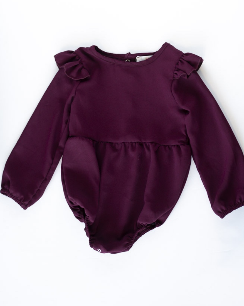 Violet Long Sleeve Ruffle Romper