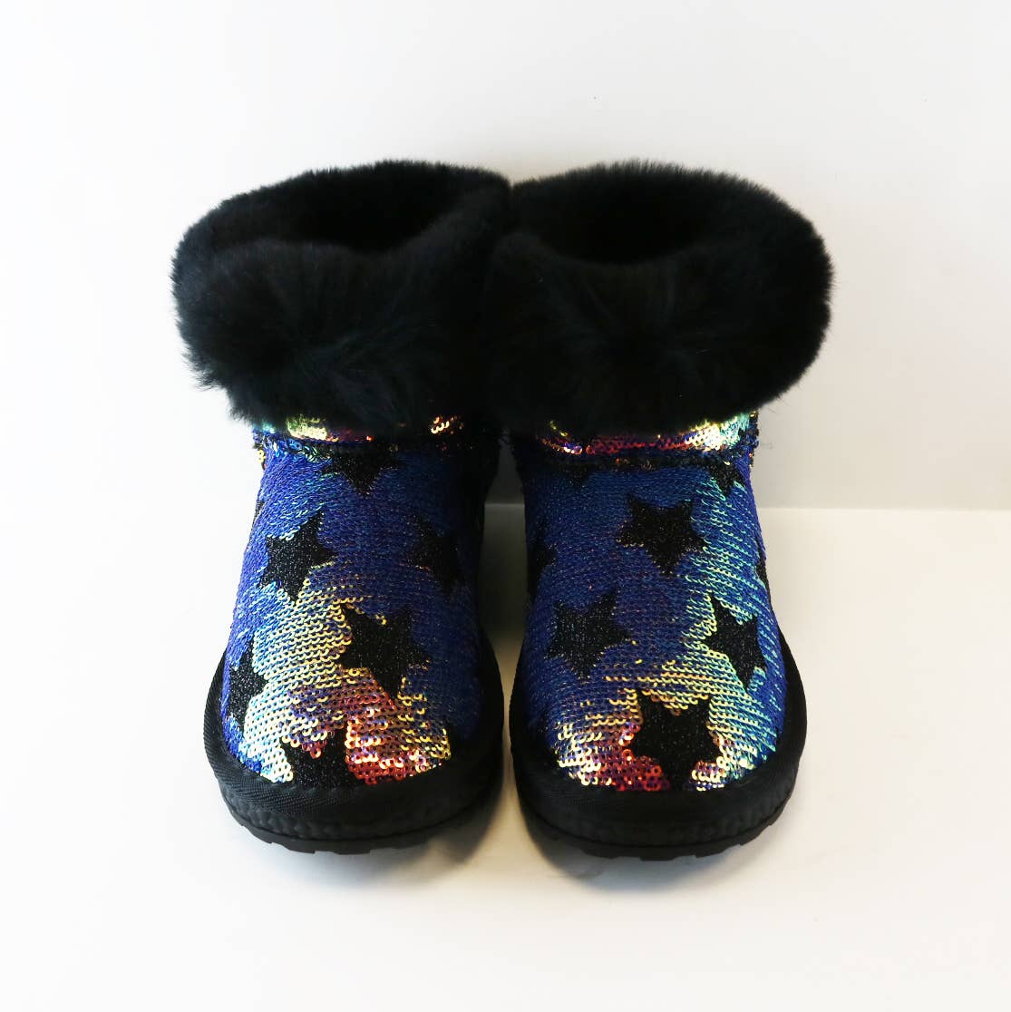 Handcrafted Sequin Star Furry Boot