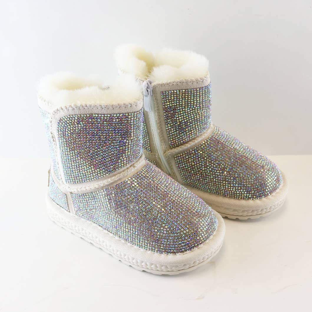 Handcrafted Rhinestone Boot With Fur